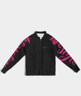 Womens International Bomber Jacket - Black & Hot Pink