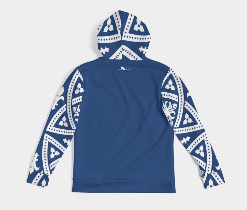 Designer hoodie navy blue back