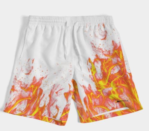 Fire swimming trunks