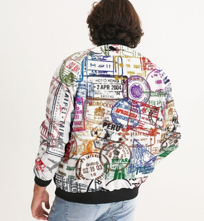 Passport Stamp Bomber Jacket