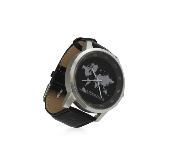 Unisex Stainless Steel Map Watch