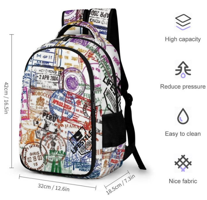 Passport Stamps 2 Backpack