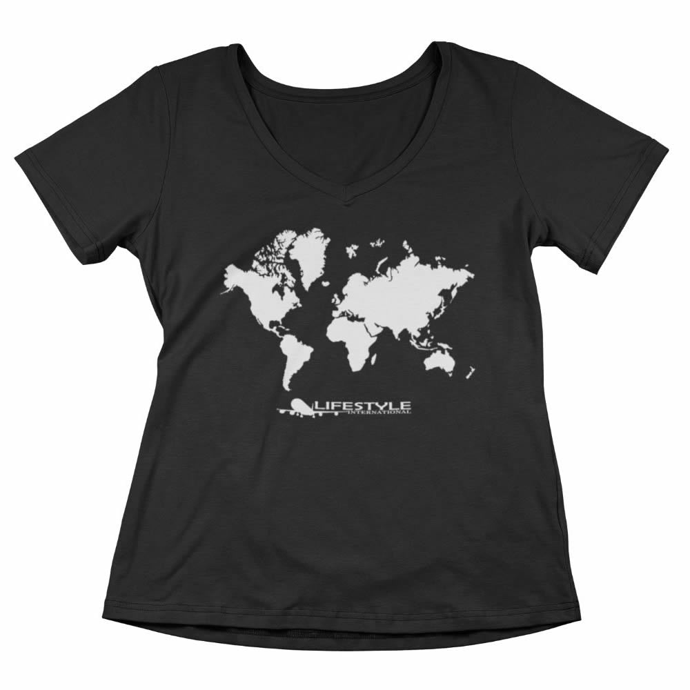Women’s vneck tee Map