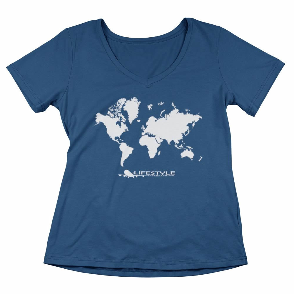 Women’s vneck tee Map