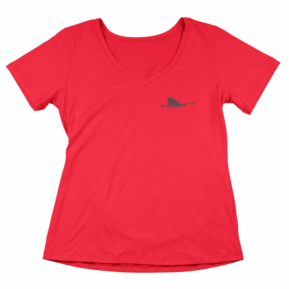 Women’s vneck tee Single plane