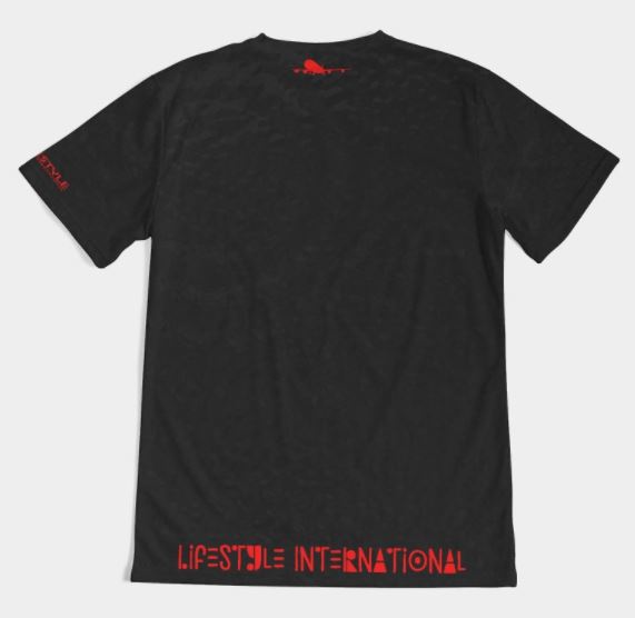 1st class tee black red