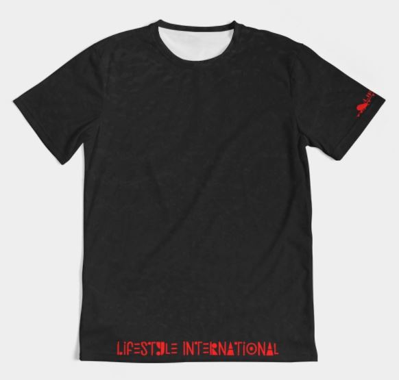 1st class tee black red