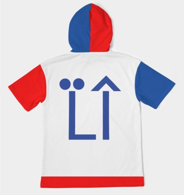 Boarding Pass hoodie red blue white