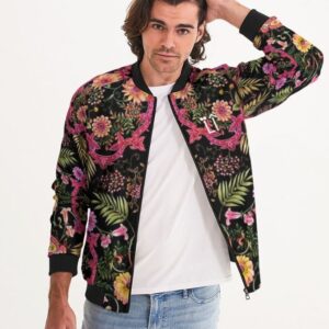 Pink Flowers Bomber Jacket